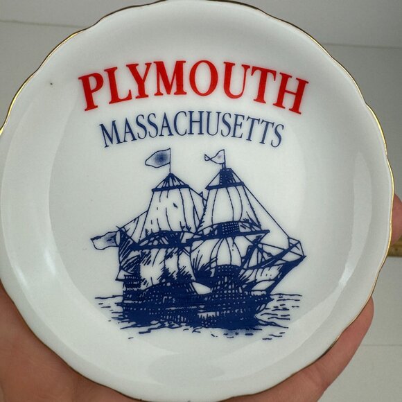 Vtg Mini 3.5 inch Diameter Decorative Souvenir Plate Plymouth Massachusetts MA - Picture 10 of 10